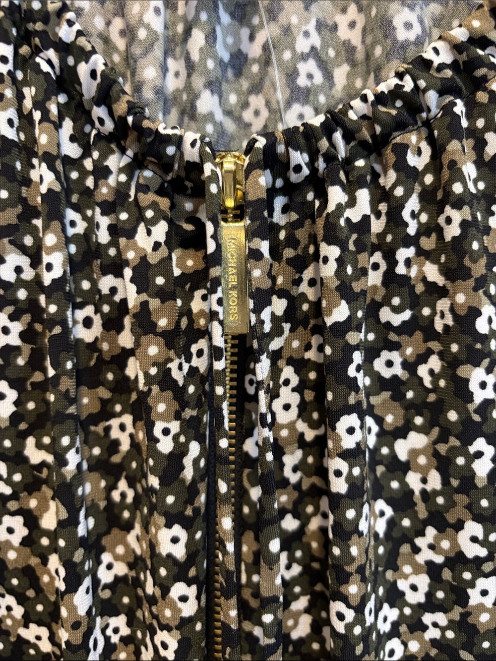 NWT MICHAEL Michael Kors Black Dress with White Floral Print - Picture 3 of 6